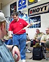 Showing how to string a bow